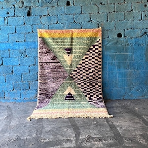 Fabulous Moroccan Colorful rug, Handmade Berber wool rug, Authentic area rug, Tapis berbere coloré, Large area rug, Teppich, Bohemian 9x12ft