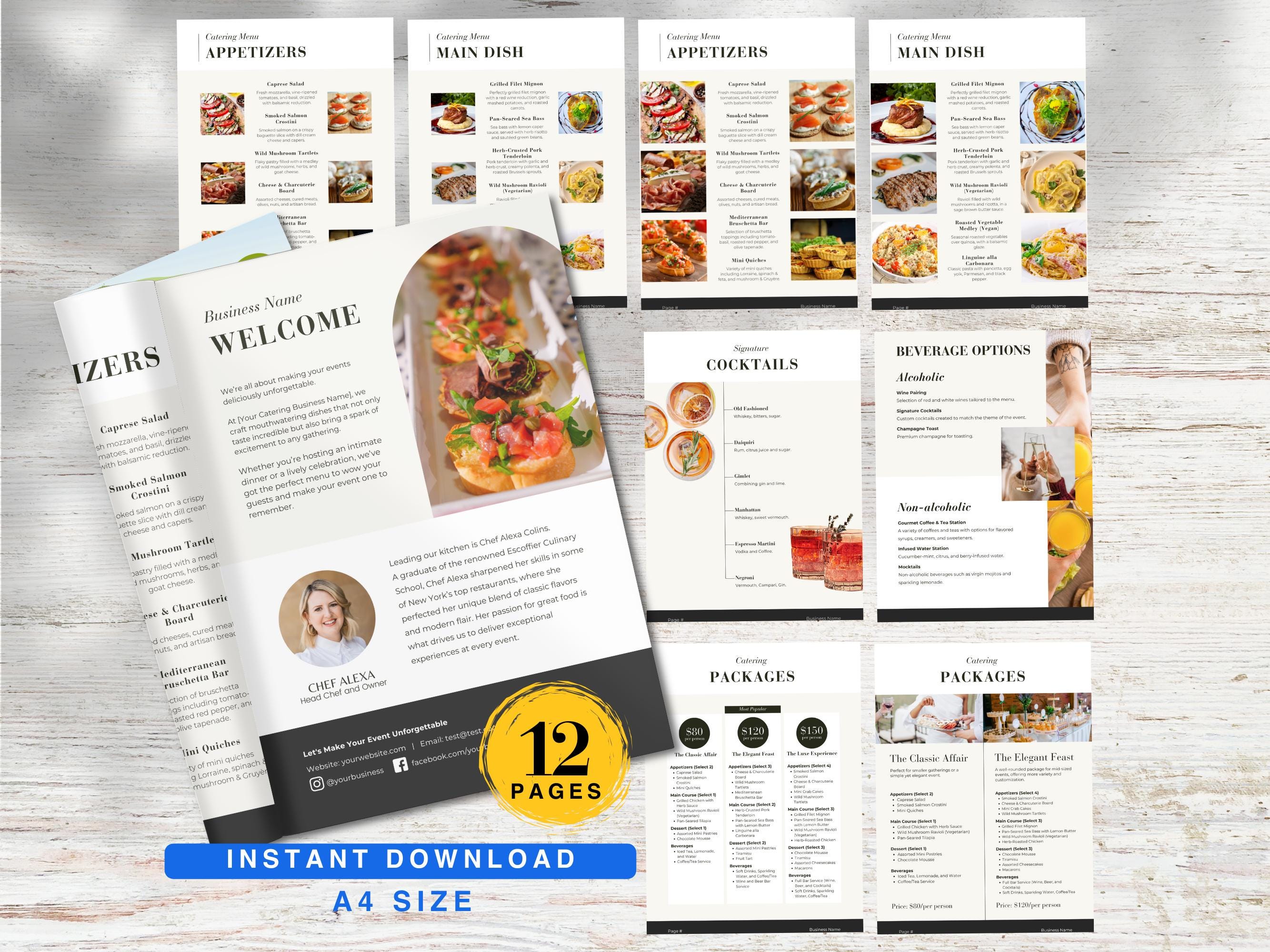 Catering Menu Price Guide Template Canva, Editable Event Catering