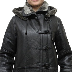 Women&#39;s Sheepskin Leather Fur Coat - Handmade Real Leather Fur Coat - Aviator Shearling Coat -  Fur Winter Warm Coat