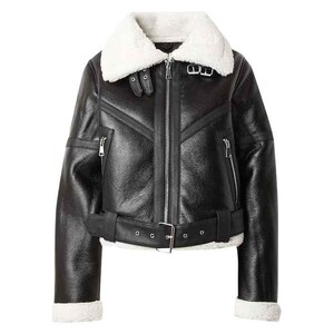 Women&#39;s Sheep Leather Fur Jacket - Handmade Sheepskin Leather Jacket - Leather Fur Jacket - Shearling Bomber Biker Fur Jacket