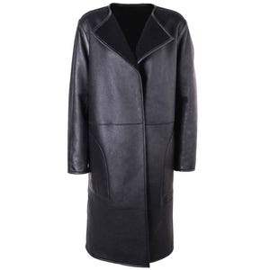 Women&#39;s Sheepskin Leather Fur Coat - Handmade Real Leather Fur Coat - Aviator Shearling Coat -  Fur Winter Warm Coat