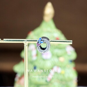Abalorio de plata de ley compatible con Pandora con letra O y dije de mariposa, joyería DIY para collar, pulsera, idea de regalo personalizada