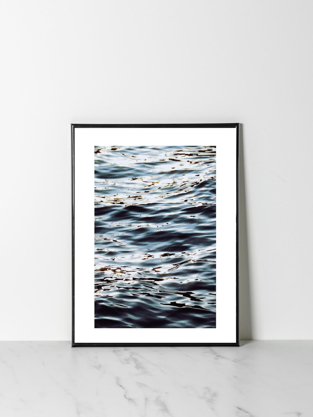 Water Ripples Prontable Sunlit Water Ripples – Minimalist Ocean Wall Art | Blue Abstract Nature ...