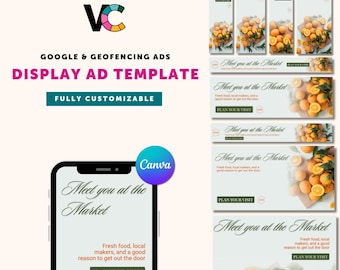 Editable Canva Farmers Market Google and Geofencing Display Ad Template