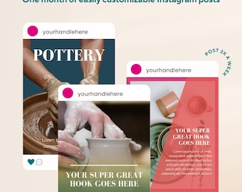 12 Editable Instagram Post Templates –Customizable Canva Social Media Templates – Earthy & Bright Aesthetic