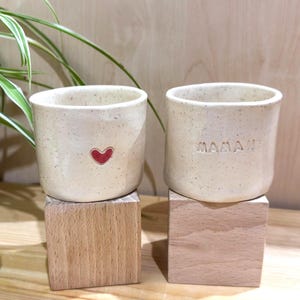 Ceramic mug for Mom. Mother&#39;s Day gift. Handmade gift, ceramic heart mug for mom, gift idea for women, original tableware.