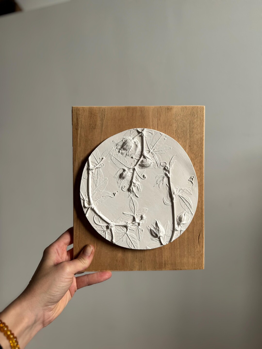 Delicate, Timeless Plant Bas-relief Frame, Unique Piece, Plaster ...