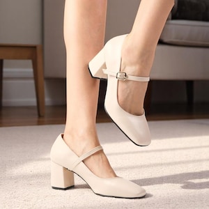 Elegant Ankle Strap Wedding Shoes for Women | Comfortable Bridal Heels, Bridesmaid Low Block Heels