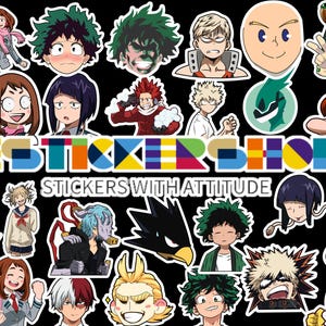 My Hero Academia Sticker Bundle: Anime PNG Designs (Digital Download)