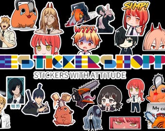 Chainsawman Bundle: Top Anime Sticker Designs, High-Quality PNGs, Ultimate Anime Sticker Collection