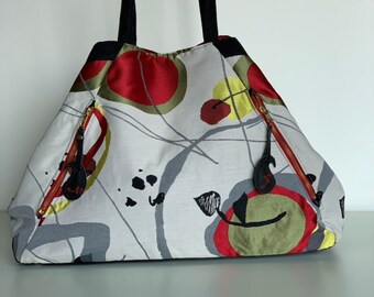 Colorful Splashes Large Expandable Fabric Tote Bag "Confetti "