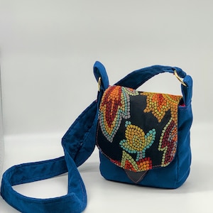 Teal and Red Mosaic Small Crossbody Bag image 1