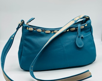Turquoise Leather Handbag