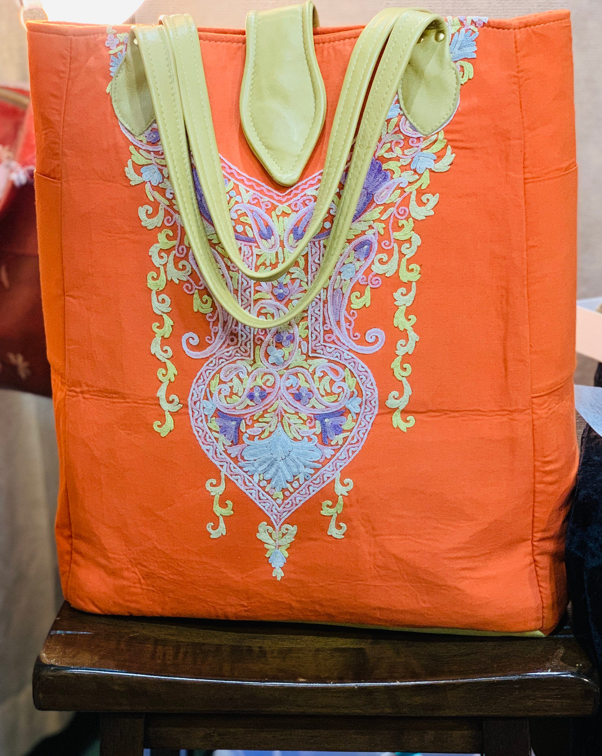 LP-01 Floral Hand Embroidered Kashmir Multi-Purpose Shoulder Bag Coin Purse 