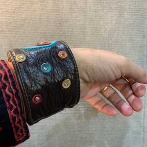 Leather Cuff with Appliqué