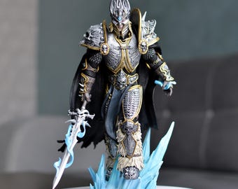 Hand Painted Arthas 3D Figure, Lich King Statue, WoW Inspired Collectible, Gamer Desk Decor, 3D Printed Resin Figurine | Bulkamancer