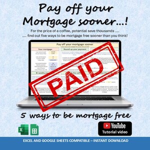 Home Mortgage Loan Debt Payoff Comparison Ideas Calculator Spreadsheet : Excel & Google Sheets (Digital Download)
