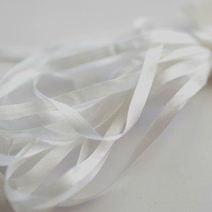 Silken Ribbons 4mm & 7mm by The ThreadGatherer. SR4 000 Snow Drift.