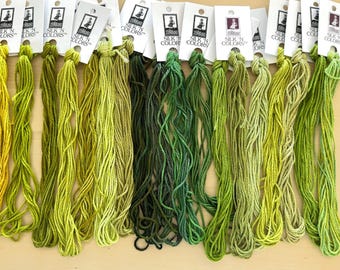Citrusy Green Silk Thread Pack hand dyed by The ThreadGatherer