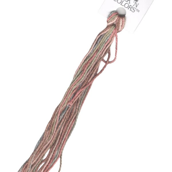 Hilo de bordar de seda teñido a mano con rosas secas SNC 129: Rosas secas, 5 yardas