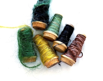 Wooden Spool Mohair Sampler Set by The ThreadGatherer: Forested Hills