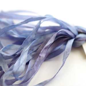 SR4 006 Stormy Skys Silken Ribbons 4mm & 7mm by The ThreadGatherer