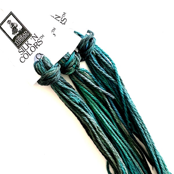 Midnight Spruce SNC  LTD ed. Silk N Colors Hand Dyed by The Thread Gatherer.Cross  Stitch Embroidery Floss.