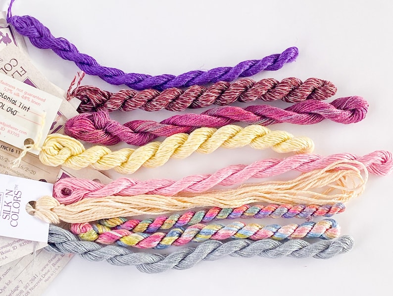 Silk Floss Silk Threads Limited Edition Set Heather & Sand Specialty Embroidery Floss Handdyed by TheThreadGatherer Silk Floss Silk Threads Limited Edition Set Heather & Sand Specialty Embroidery Floss Handdyed by TheThreadGatherer