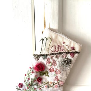 Stockings for Gage: Marie Stocking by Valeen Behunin. Christmas Stocking. Heirloom Holiday Seasonal Christmas Craft. Crazy Quilt Stocking.