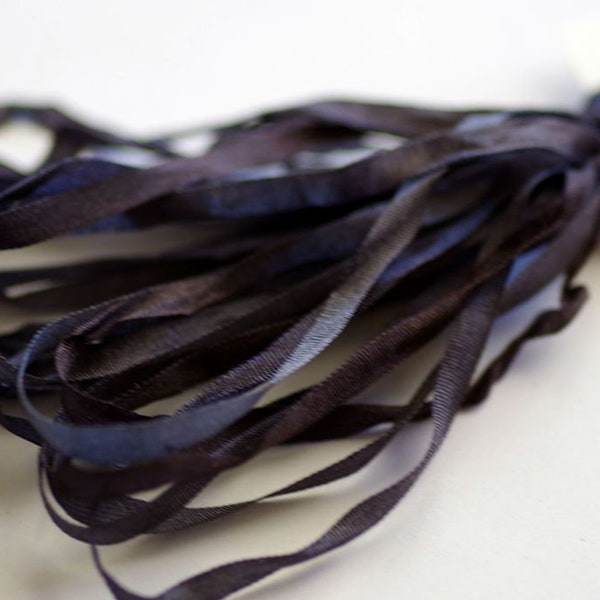 Silken Ribbons 4mm & 7mm by The ThreadGatherer. SR4 241 Fading Ink