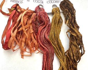 Quartersawn Foliage Thread Pack hand dyed by The ThreadGatherer