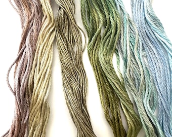 Hidden Pines Thread Pack hand dyed by The ThreadGatherer