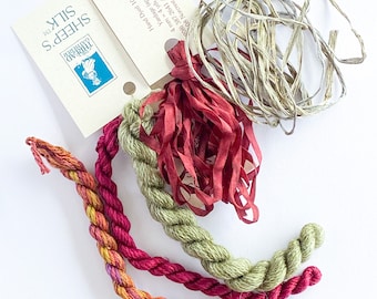 Silk Floss Silk Threads Limited Edition Set Heather & Sand Specialty Embroidery Floss Handdyed by TheThreadGatherer Silk Floss Silk Threads Limited Edition Set Heather & Sand Specialty Embroidery Floss Handdyed by TheThreadGatherer