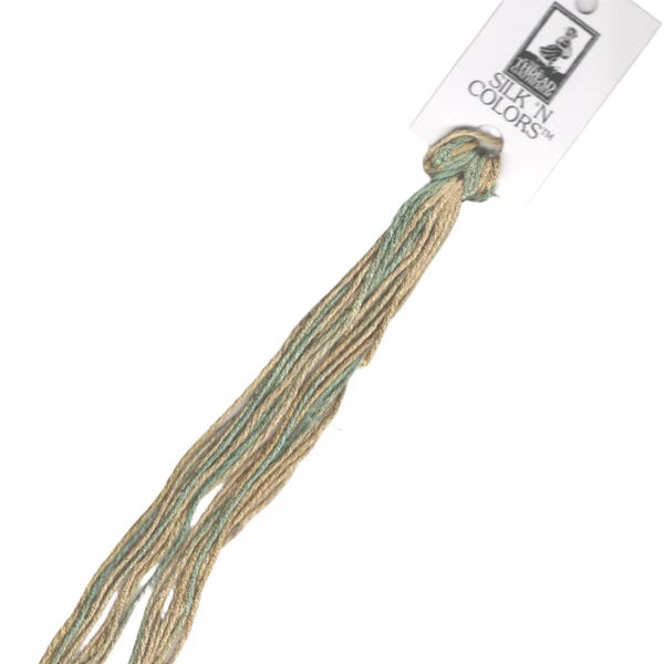 Hilo de bordar de seda teñido a mano SNC 252 Marsh Grasses, '' Color, 5 yardas