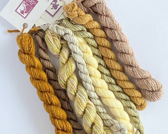 Silk Floss Silk Threads Limited Edition Set Heather & Sand Specialty Embroidery Floss Handdyed by TheThreadGatherer Silk Floss Silk Threads Limited Edition Set Heather & Sand Specialty Embroidery Floss Handdyed by TheThreadGatherer