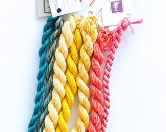 Silk Floss Silk Threads Limited Edition Set Heather & Sand Specialty Embroidery Floss Handdyed by TheThreadGatherer Silk Floss Silk Threads Limited Edition Set Heather & Sand Specialty Embroidery Floss Handdyed by TheThreadGatherer