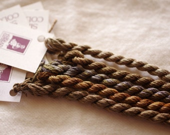 Embroidery Sampler, Hand Dyed Silk, Silk Thread, Silk N Colors, Barn Wood Color Set by The ThreadGatherer