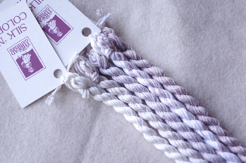 Hand Dyed Silk Silk N Colors Rock White Color Set by The ThreadGatherer Embroidery Sampler Silk Thread