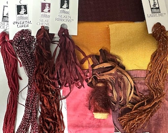 Autumn Splendor Slow Stitching Pack hand dyed by The Thread Gatherer