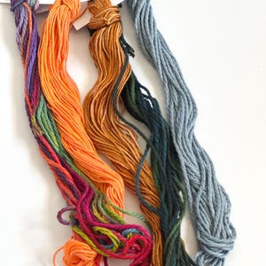 Tidig höstfärgad trådpaket med olika färger, handfärgat av The ThreadGatherer