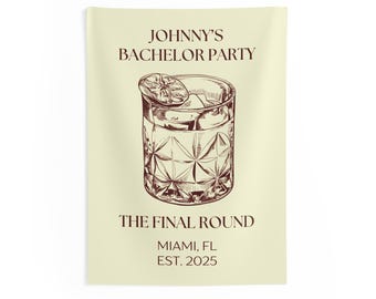Bachelor Party Banner Sign Personalized Groom Banner for Whiskey Themed Party Decor Grooms Party Banner Decorations