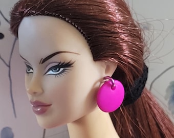 1 pair MOD Spree Disc Earrings for Fashion Dolls Boho Hippie 70's