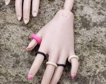 12 Rubber Finger Rings for Fashion Dolls - 5 New Colors :)