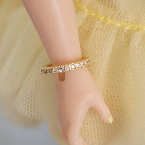 1 Silver Rhinestone Bangle Bracelet fits 11 1/2 12 inch Fashion Dolls with Removable Hands MTM Poppy FR Rainbow