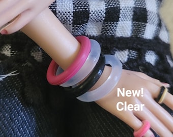 Silicone Rubber Bangle – 1/6 Scale Doll Bracelets, Pick 6