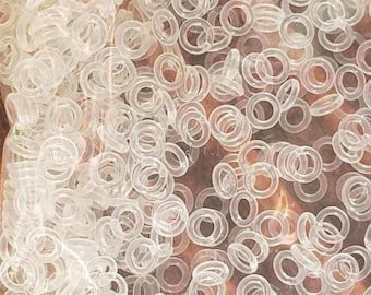 25 Tiny Clear Rubber Spacers for Rings Fashion Doll Fingers