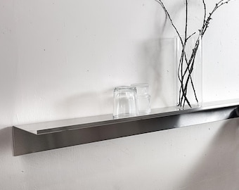 Floating Metal Wall Shelf | Designer Wall Shelving made from Aluminum | Steel interior