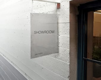 Premium Reflective Steel Wall Sign - Hanging Aluminum Display With Wall Mounting