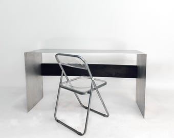 Steel Desk | Blackwood - Aluminum Designer Office Table | Minimalist Wood & Metal Desk | Modern Office Interior | Architect's table