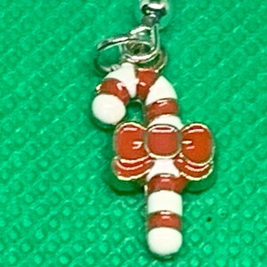 Festive Candy Cane Charm Earrings – Holiday Jewelry for Christmas